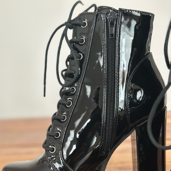 Akira Patent Leather Heeled Boots - Picture 4 of 5